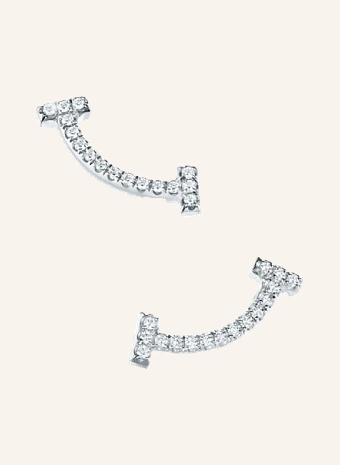 TIFFANY & Co. Ohrstecker TIFFANY T SMILE aus 18 Karat Weißgold mit Diamanten