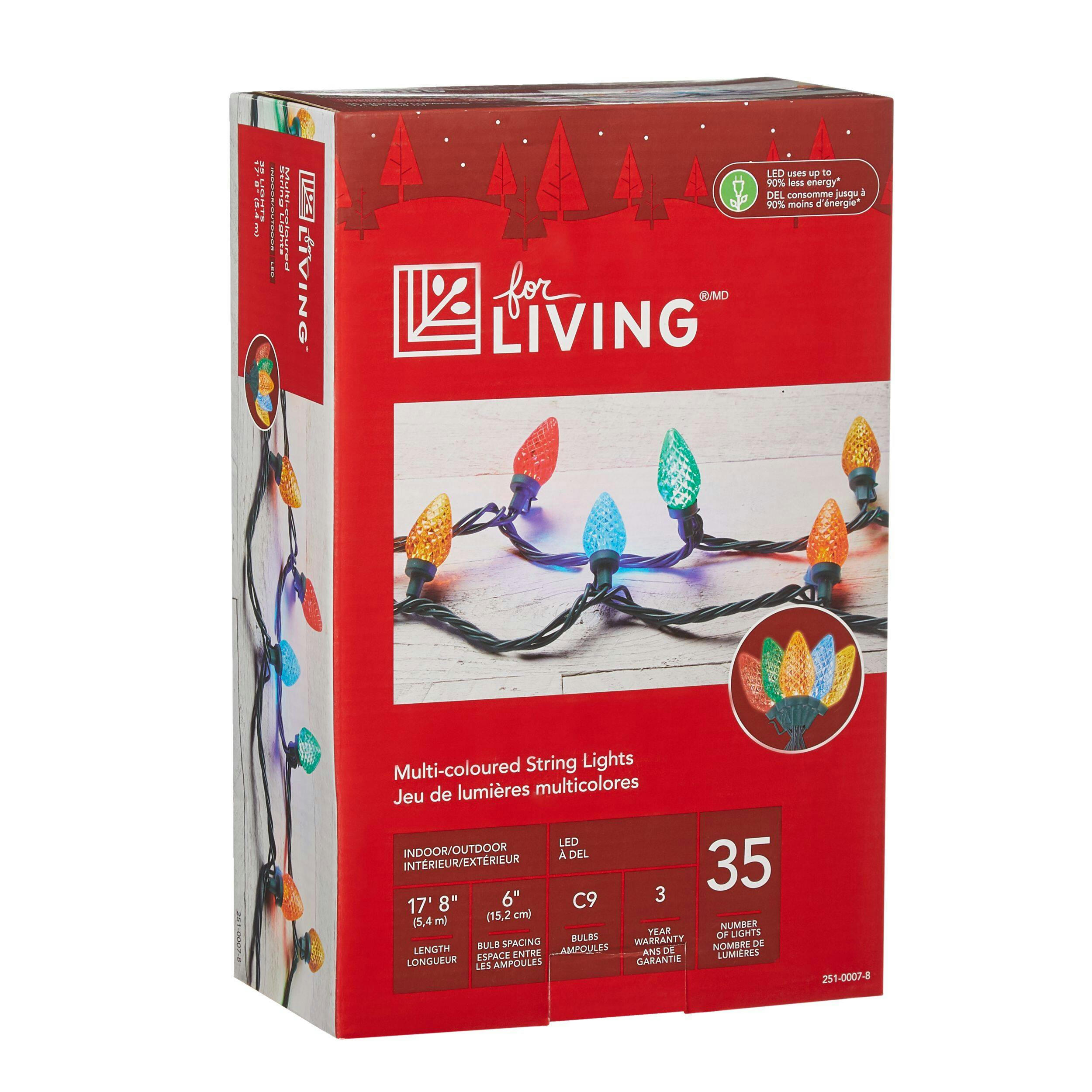 For Living Outdoor 35 C9 LED Lights, Multicoloured