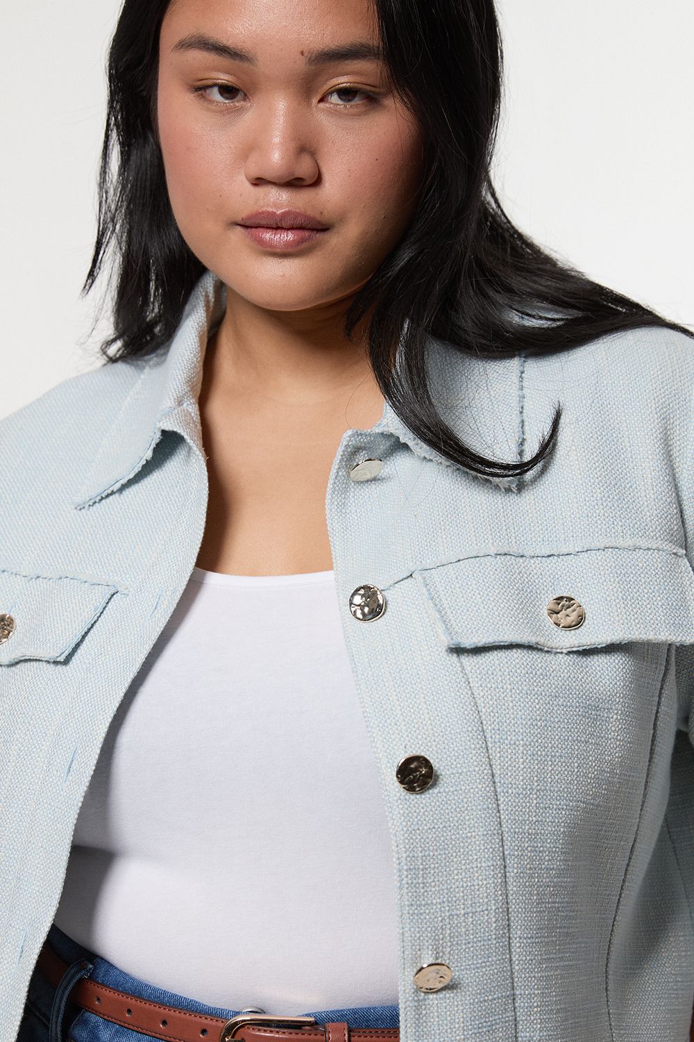 KarenMillen Plus Size Spring Tweed Tailored Jacket
