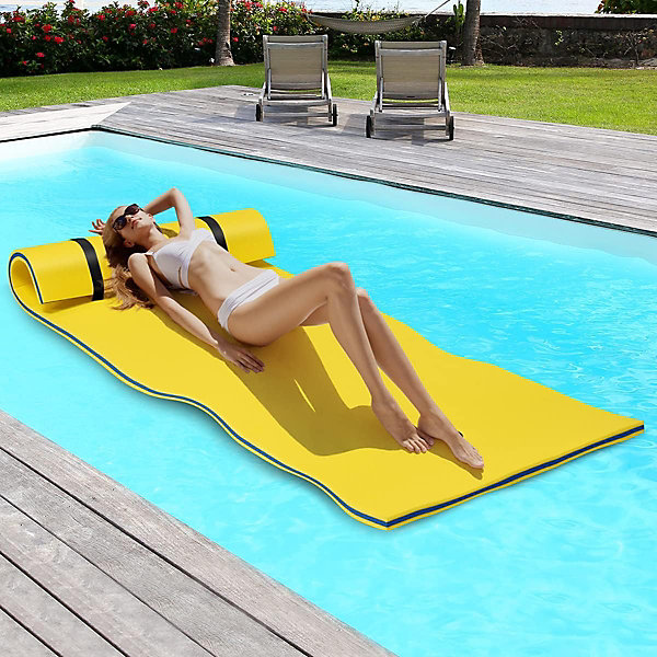 Flotteur Piscine Tapis eau Flottant en Mousse Durable pour Lacs Piscines et Plage Matelas Gonflable Jaune