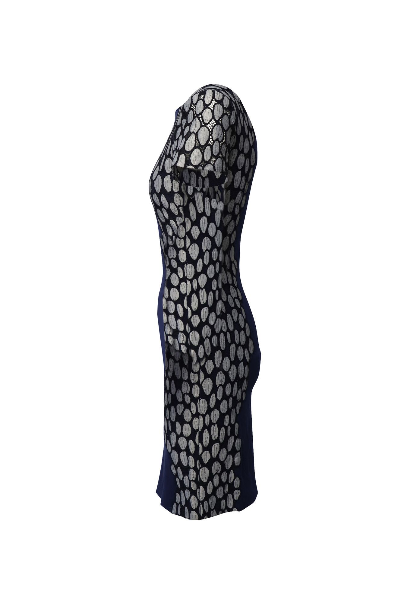 Diane Von Furstenberg Preloved Queen Tilda Dress in Navy Blue Viscose
