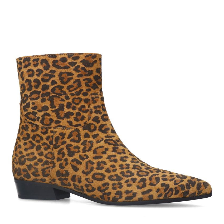 Manfield Leopard suède chelsea boots