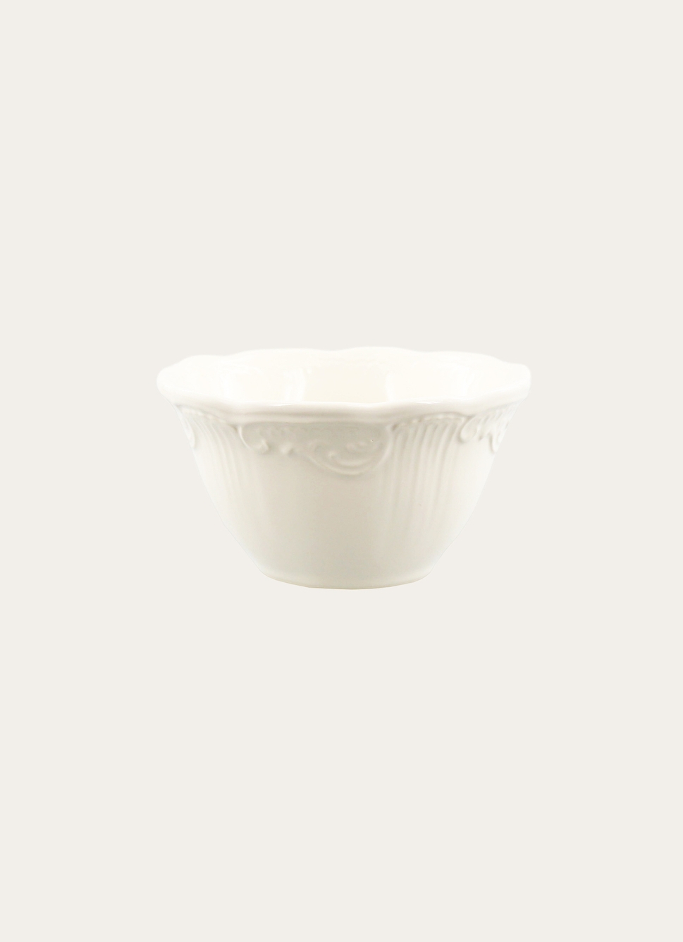 COUPELLE EN GRÈS ORNEMENTÉ CREME