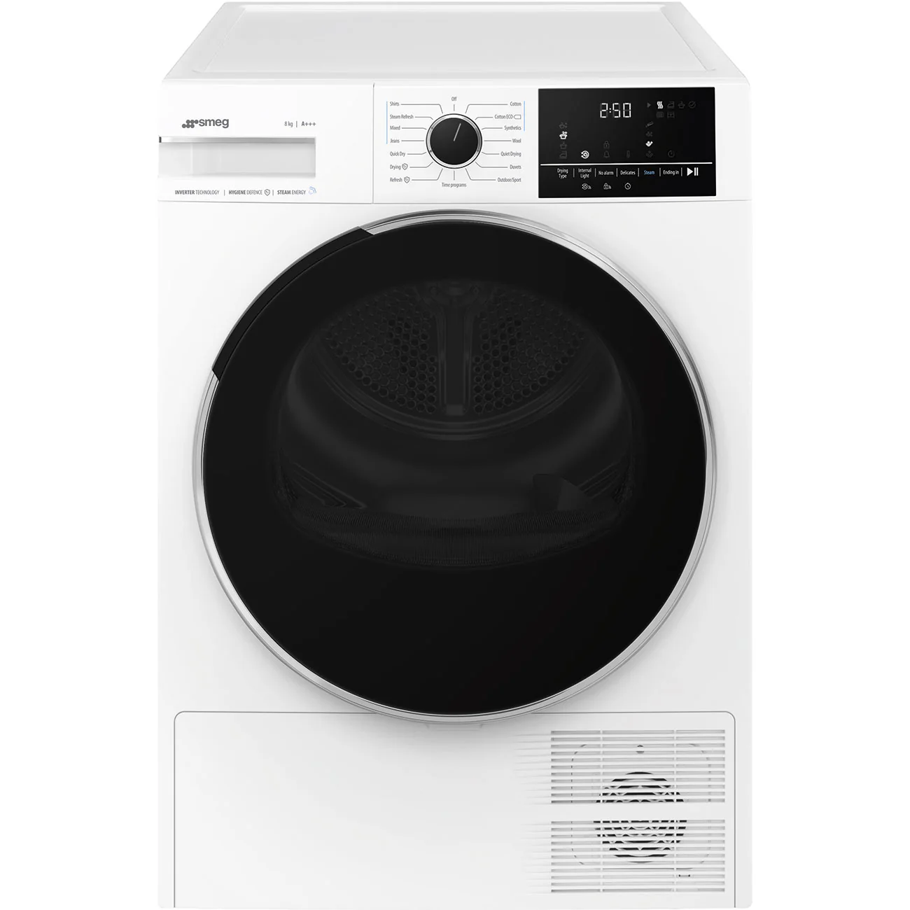 60cm 8kg Heat Pump Condenser Tumble Dryer White