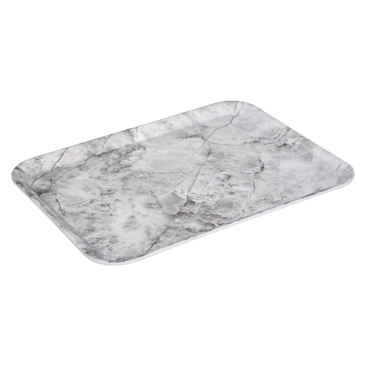 Tabuleiro melamina mármore branco 33x43cm