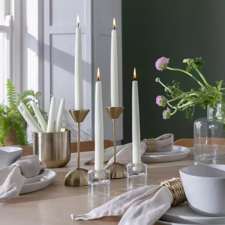 Habitat Pack of 10 Taper Candles - Unscented