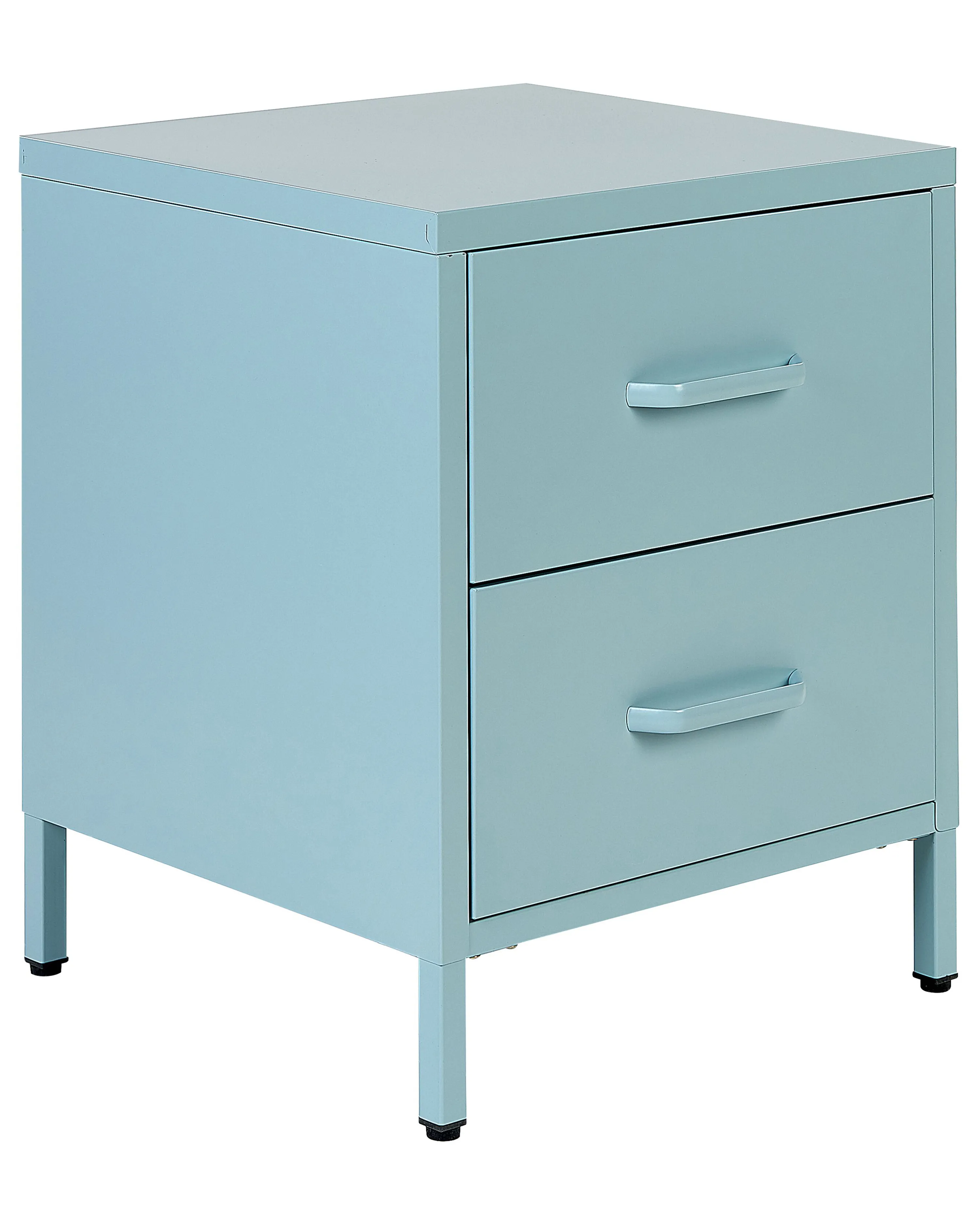 2 Drawer Bedside Table MALAVI Metal Light Blue