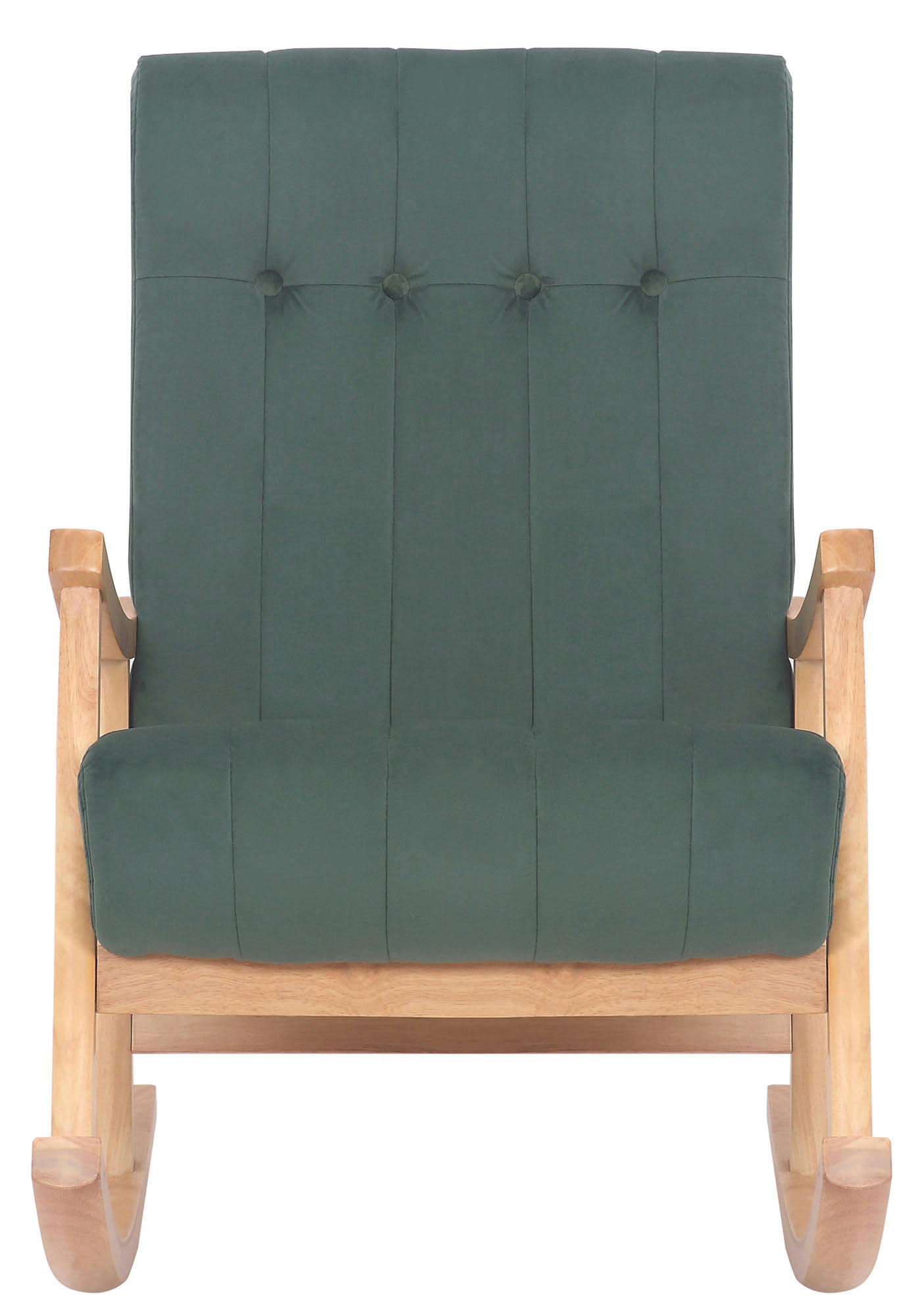 SALTILO - Chaise à bascule avec accoudoirs et assise en velours Nature / Vert