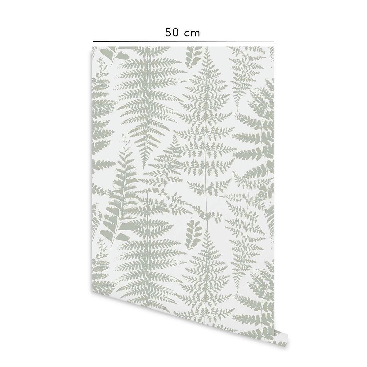 FERN - Papier peint vinyle adhésif fougère vert 50x300 cm