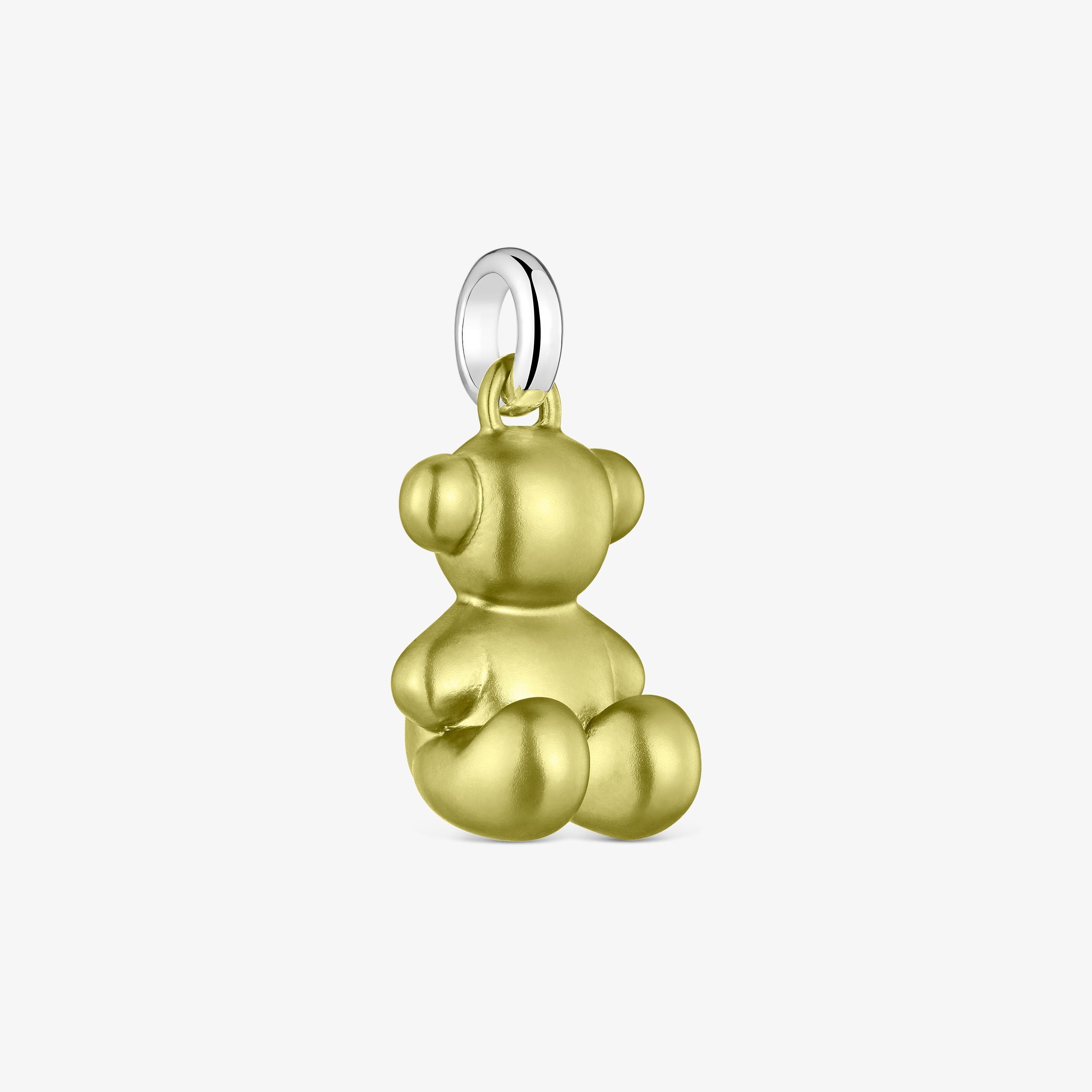 Colgante oso mediano de acero en color lima Bold Bear