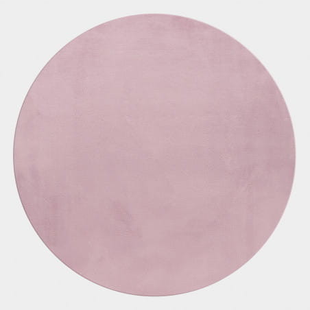 Dywan pluszowy Pouffy pudrowy róż 120 cm x 120 cm koło