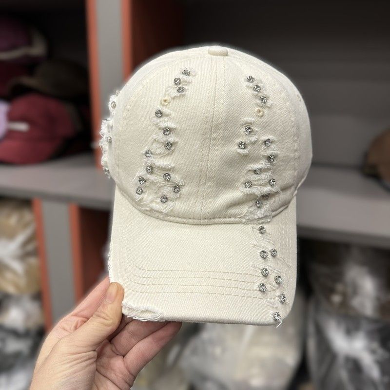 PEACH ACCESSORIES Chic Denim Bling Hat Cap