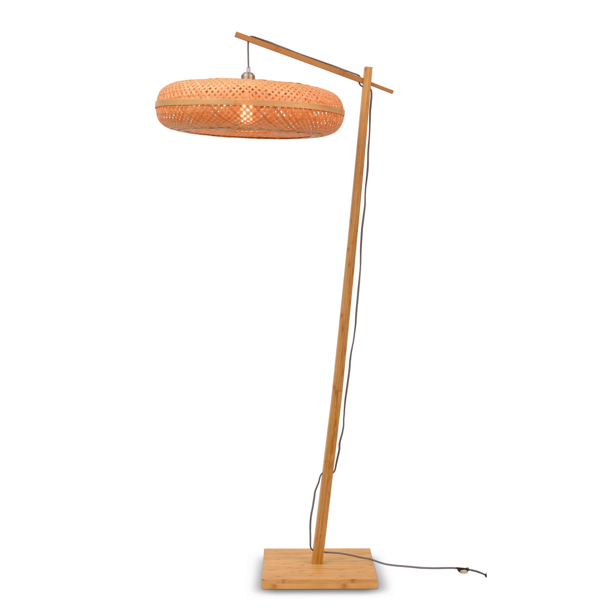 GOOD&MOJO vloerlamp Palawan - bruin - Ø60cm