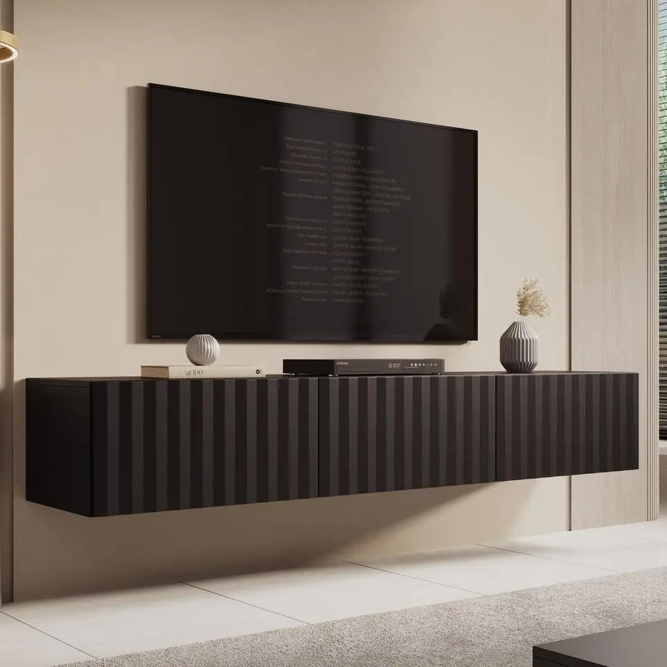 Meubella - TV-Meubel Angelina - Zwart - 192 cm