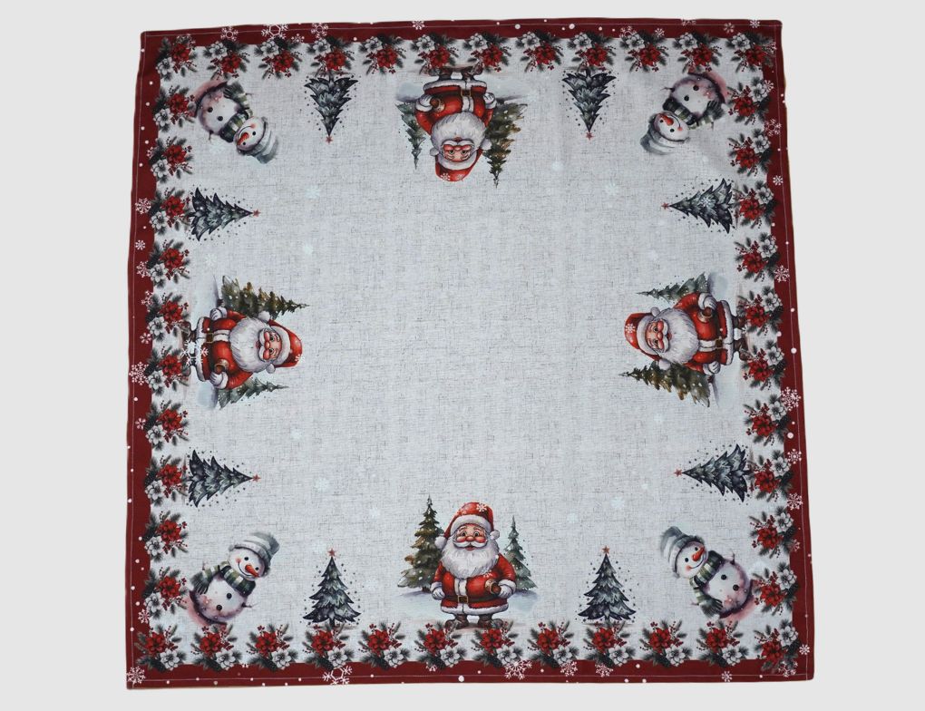Tischdecke Digitaldruck Schneemann Rot