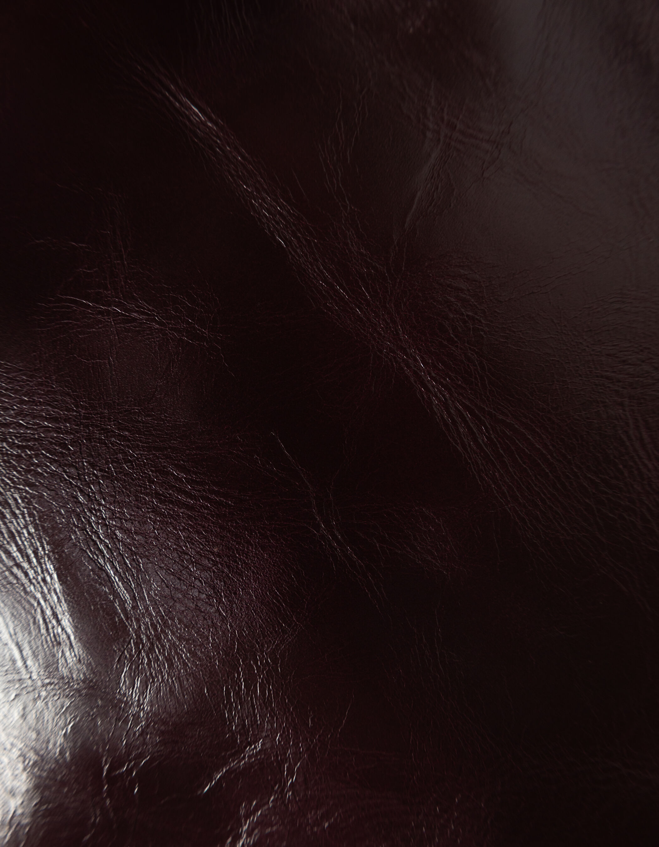 Sac demi-lune bordeaux cuir glacé Allane Femme