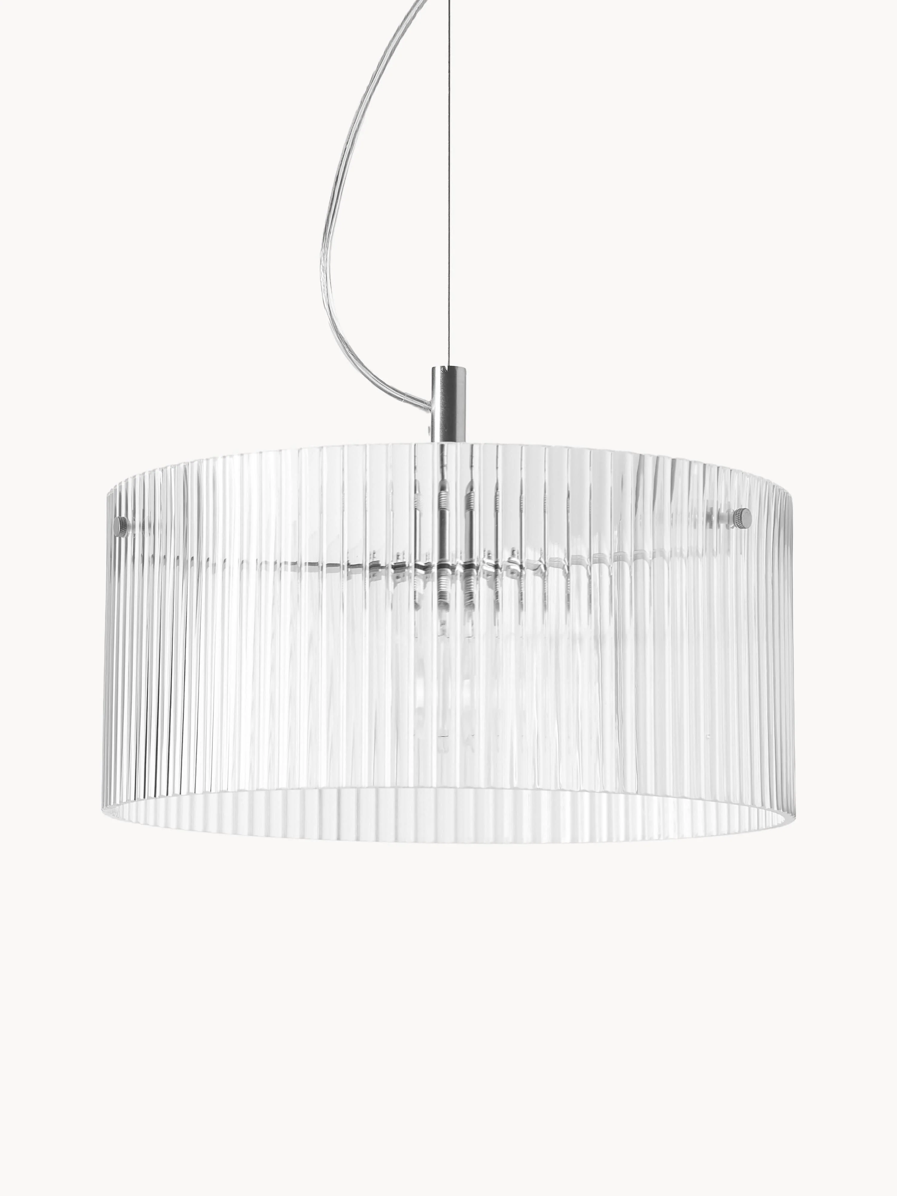 Pendelleuchte Emmi aus geriffeltem Glas