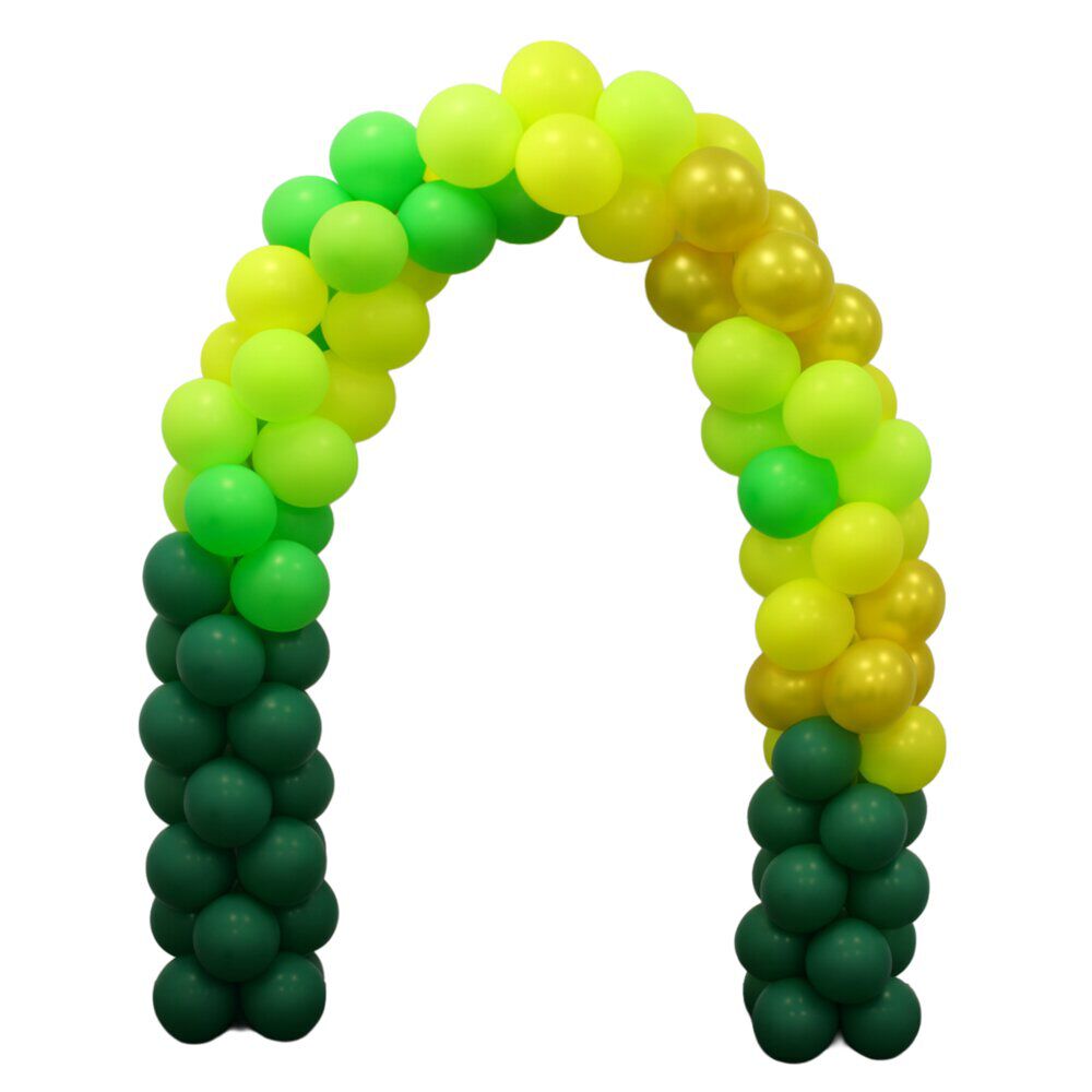 Kit arche à ballons alu et latex x73 Happy Birthday dinosaure tons verts