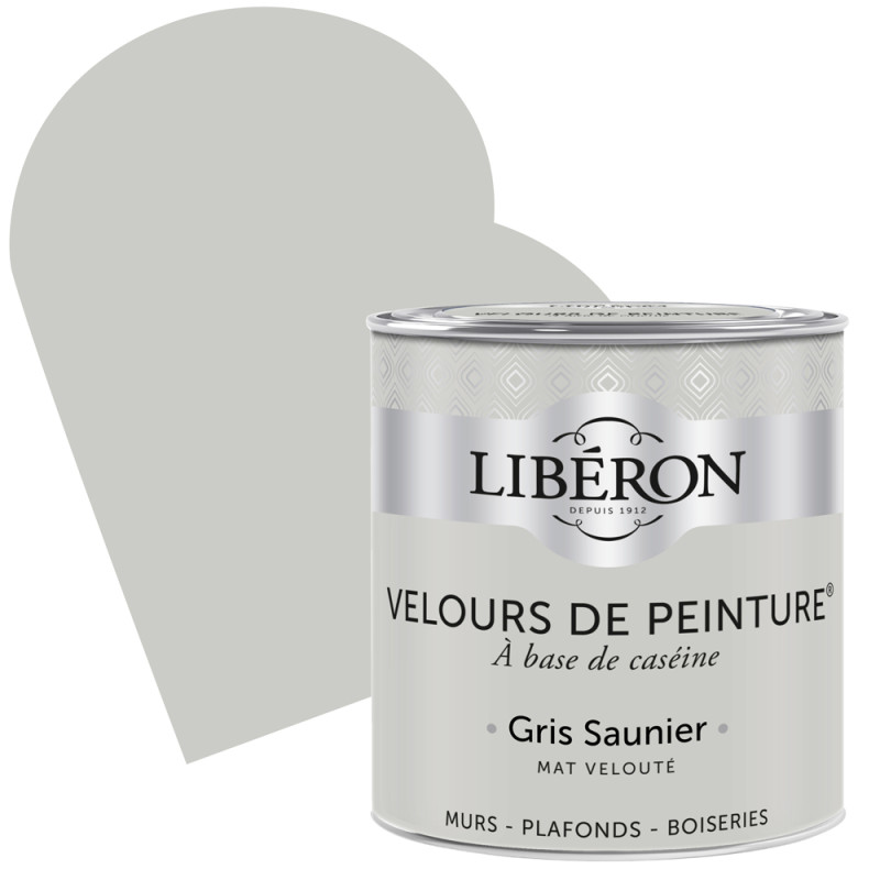Peinture Velours de Peinture gris saunier mate 0,5 L LIBERON