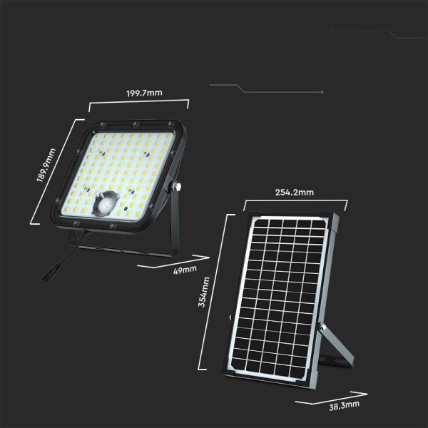 Naświetlacz LED 432 solarny czarny LED 1x30W 4800lm IP65 V-TAC
