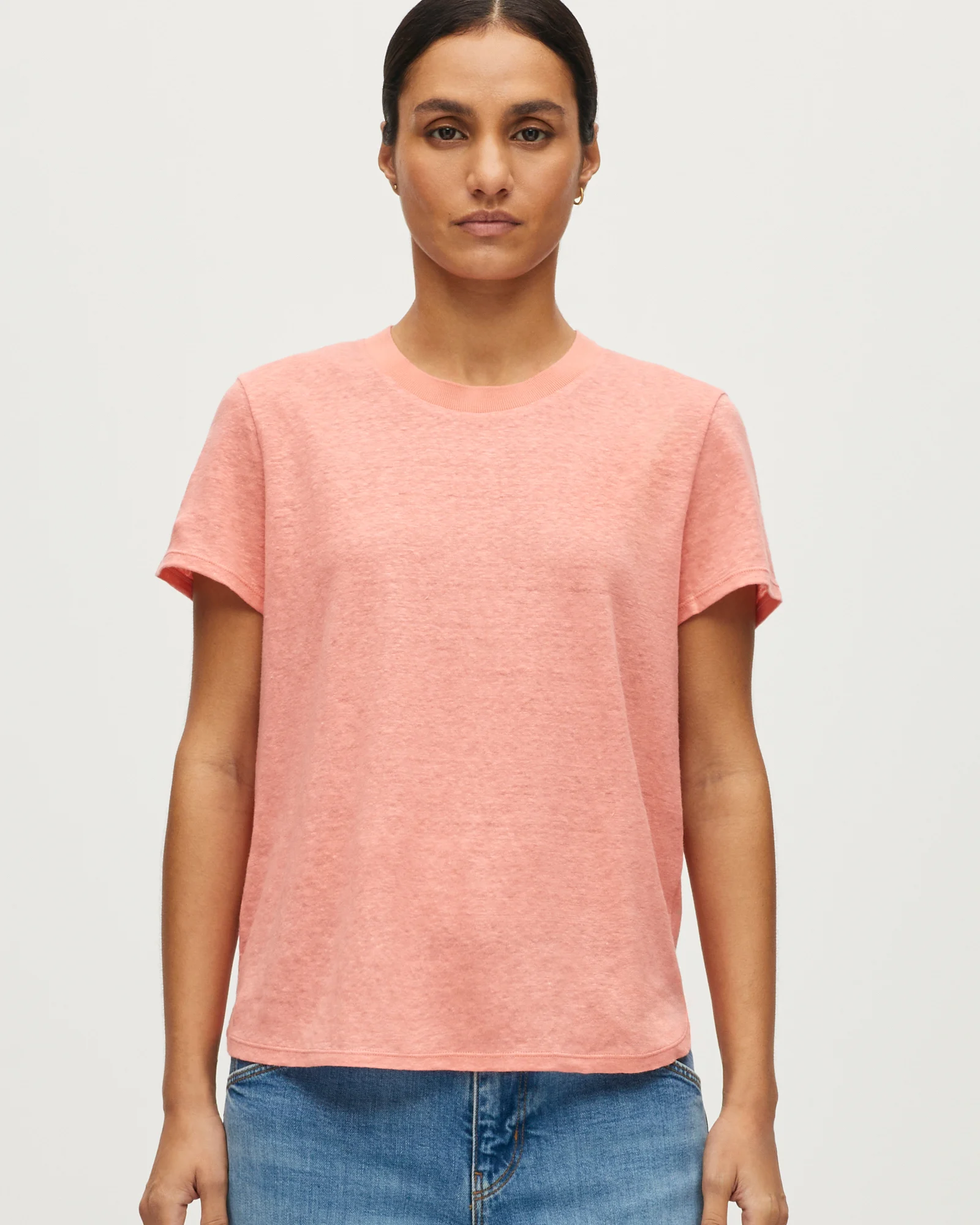 T-shirt col rond en lin AMANDINE