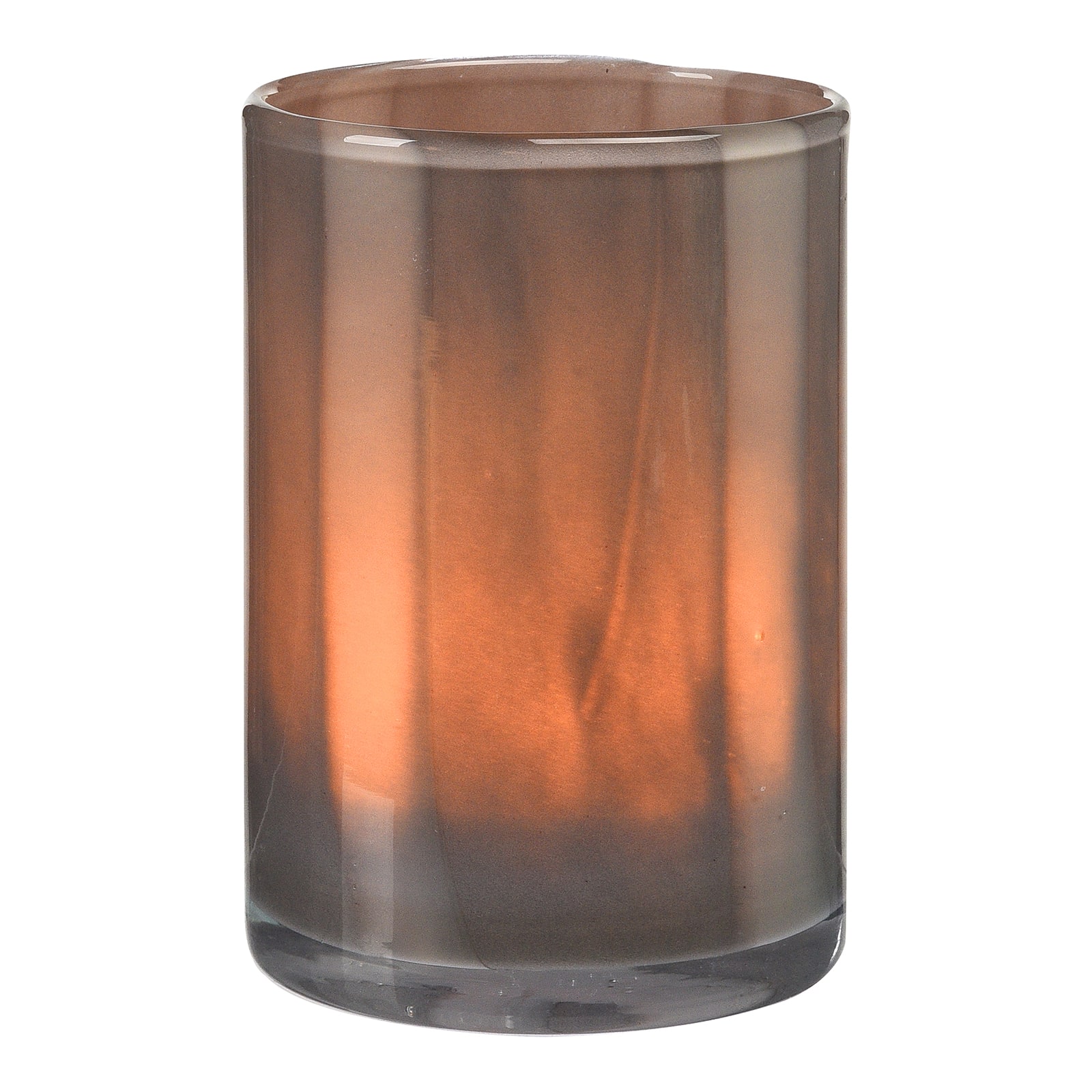 Windlicht Streifen Taupe, ⌀ 10 cm, H 140 mm