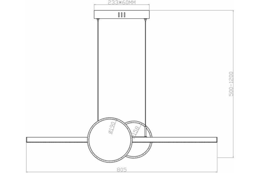 Lampa wisząca Gendra czarna LED 1x23W Neutralna biel 1840lm Reality