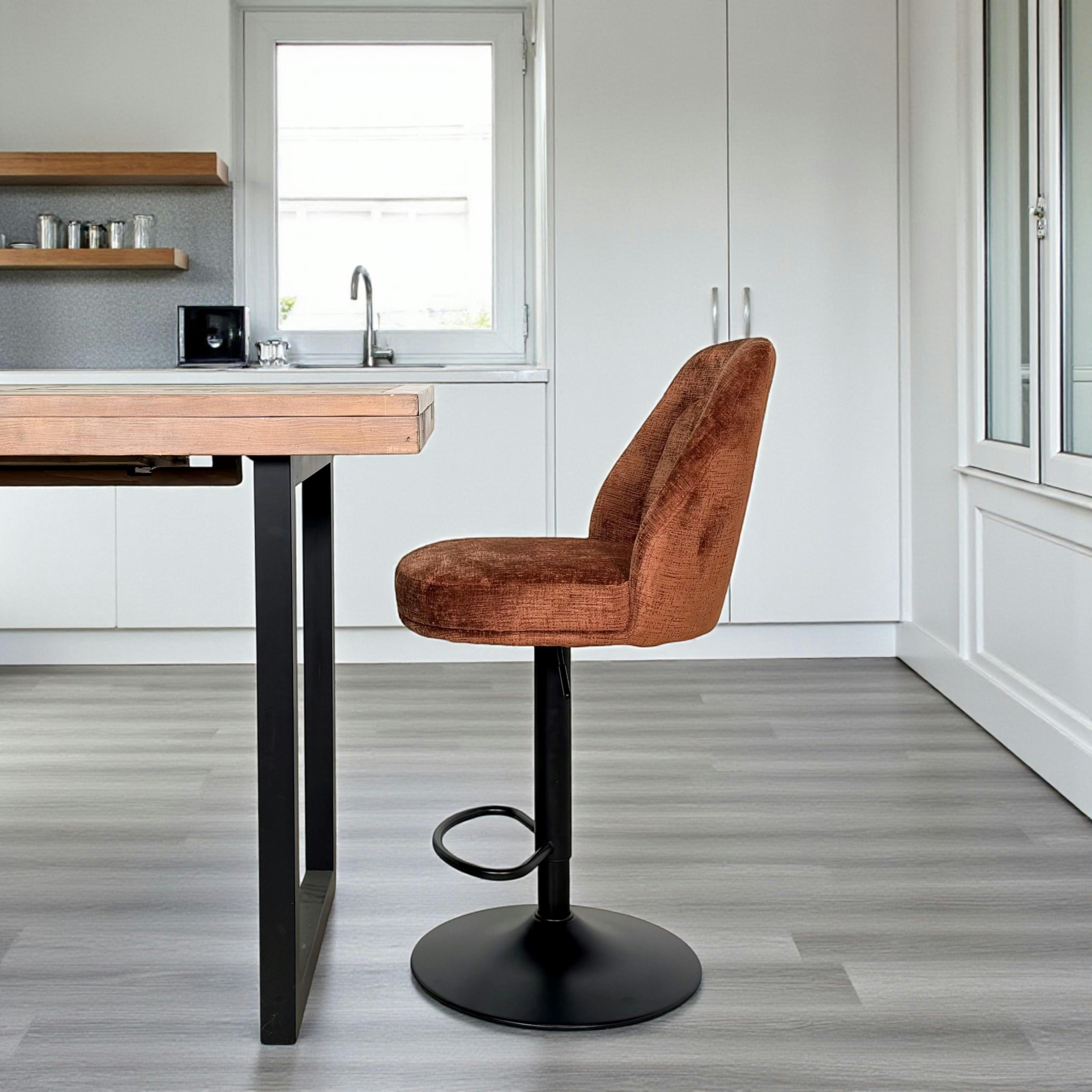 Tabouret bar réglable rouille avec dossier (lot de 2) IENA