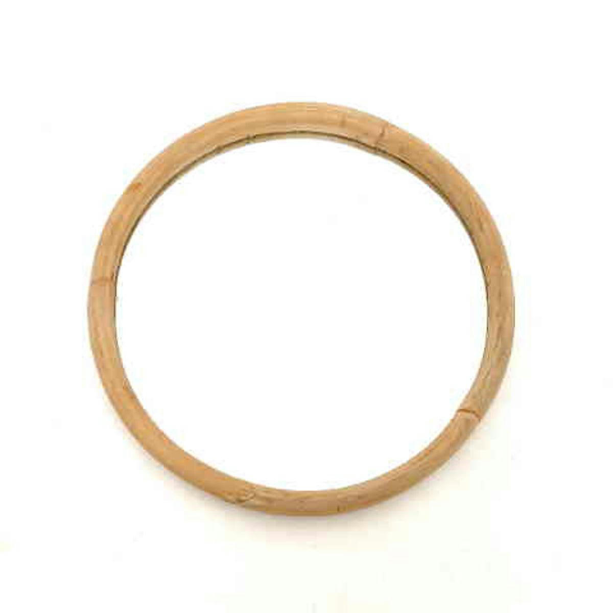 - Miroir rond cadre en rotin -50.000x3.000 cm - Bois clair -
