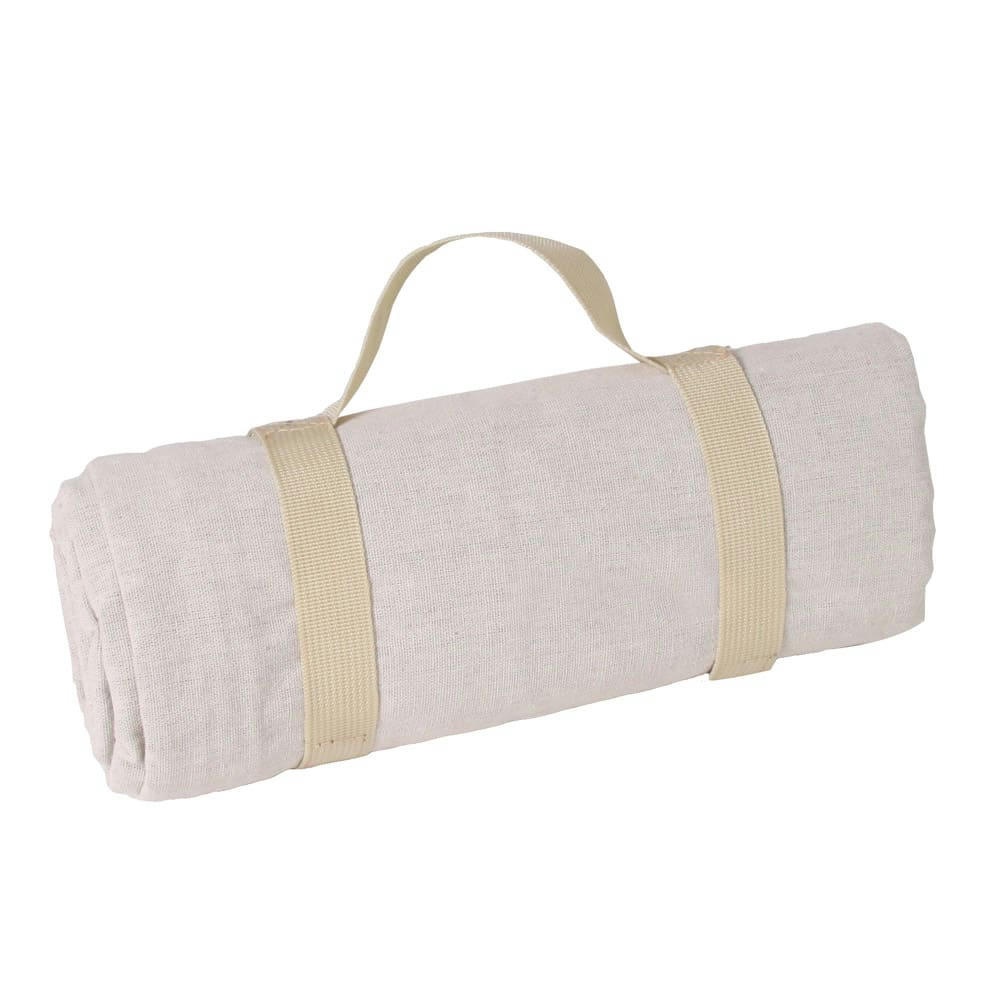 - Nappe pique-nique à revers imperméable beige 140 x 140 cm