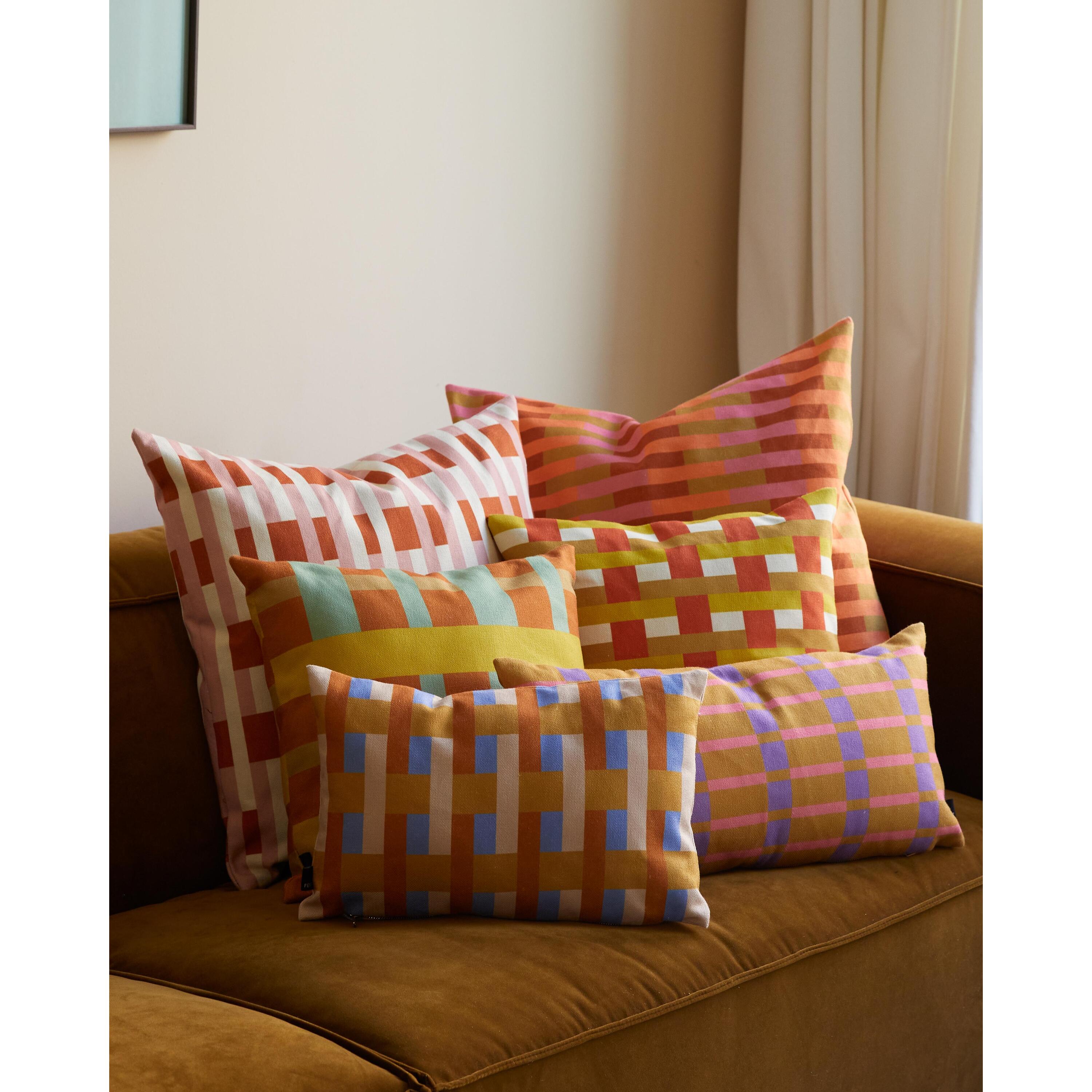 FÉST Striped Sierkussen 60 x 60 cm - Orange