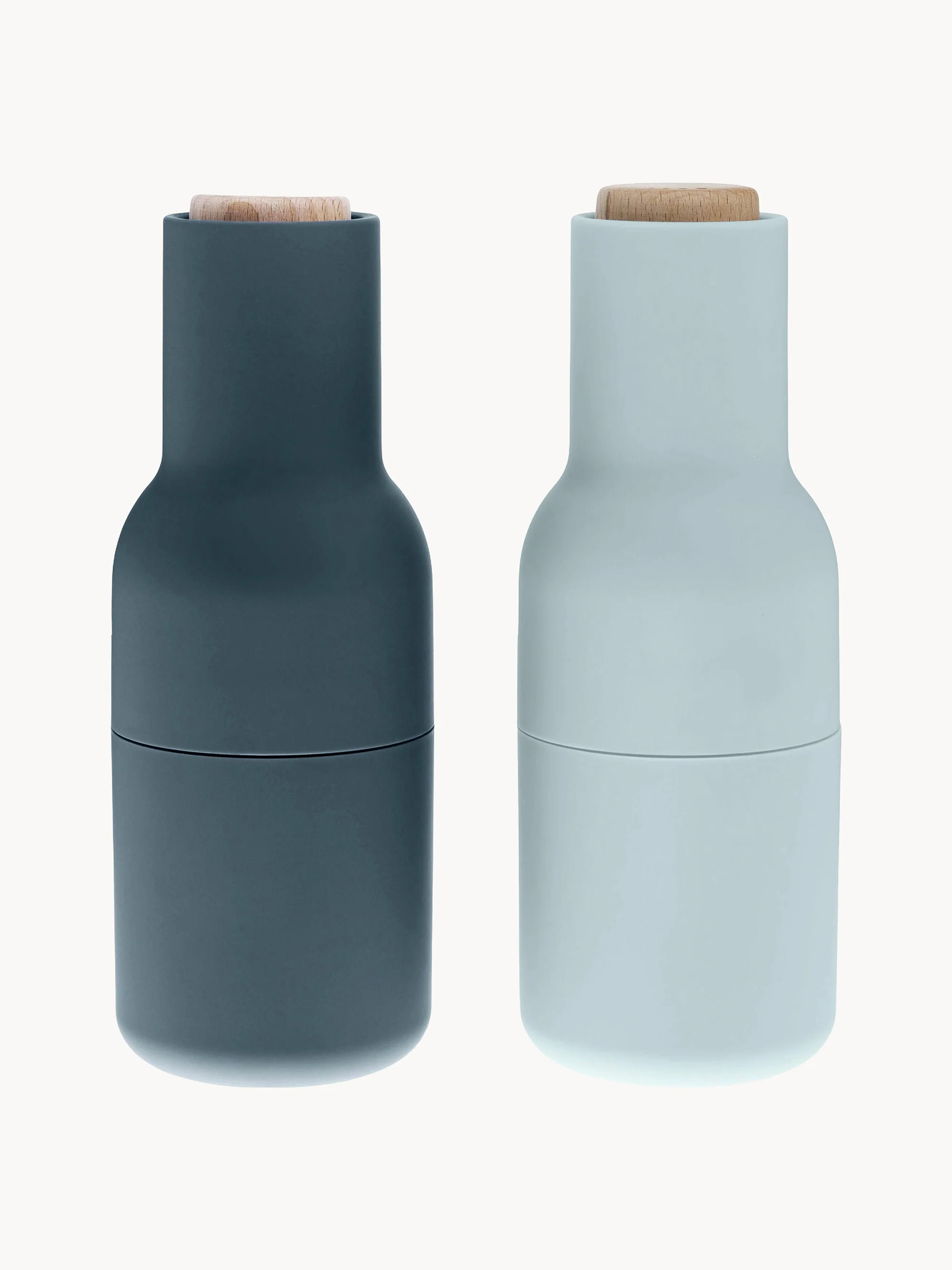 Salz- & Pfeffermühlen Bottle Grinder mit Buchenholz-Deckeln, 2er-Set
