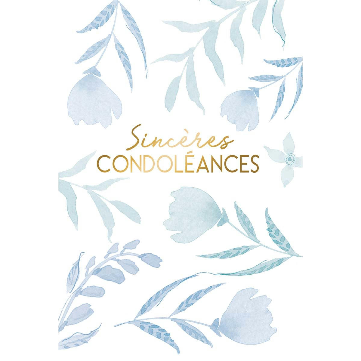 - Carte Sincères Condoléances Or
