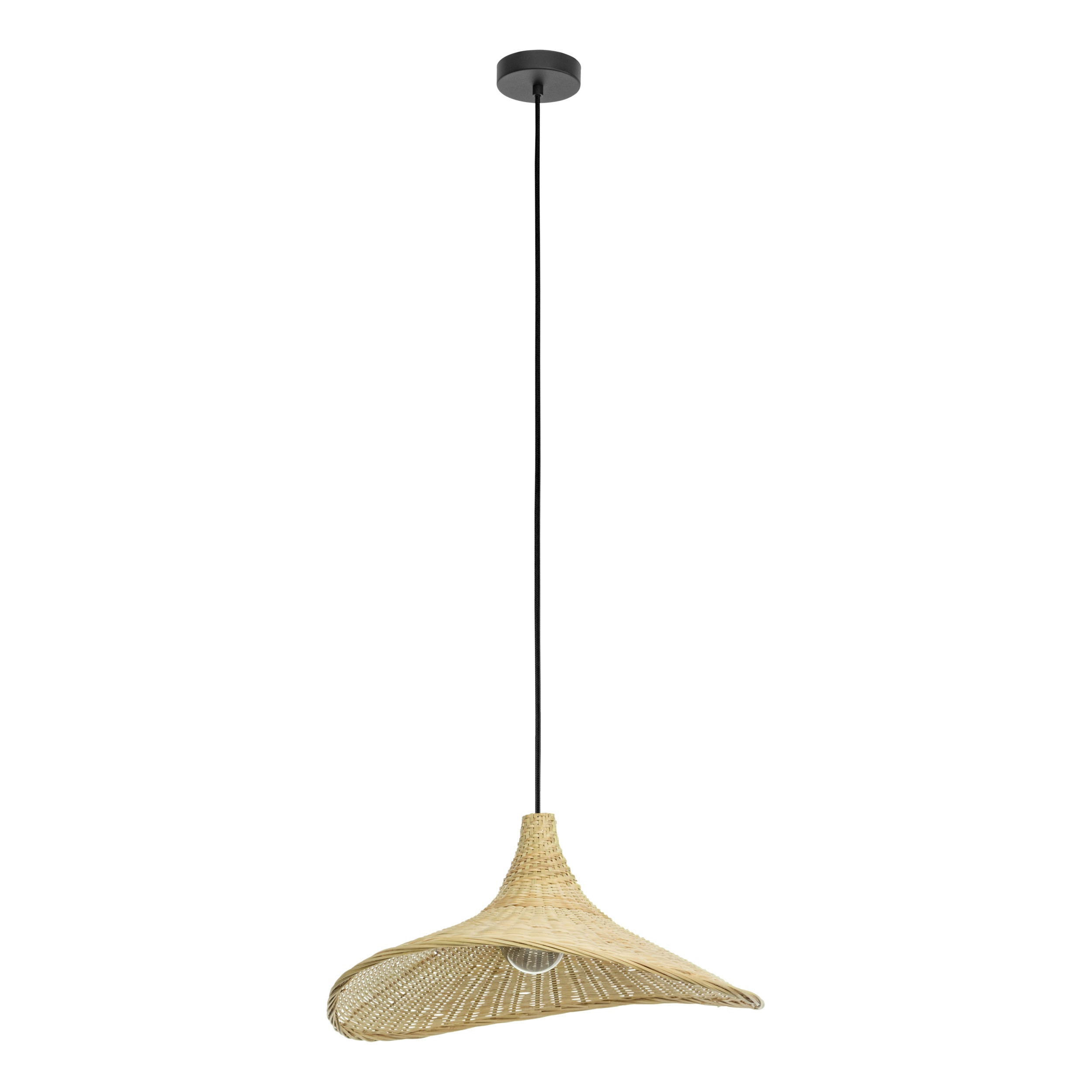 EGLO hanglamp Haxey - e27 - ø 50 cm - zwart/hout