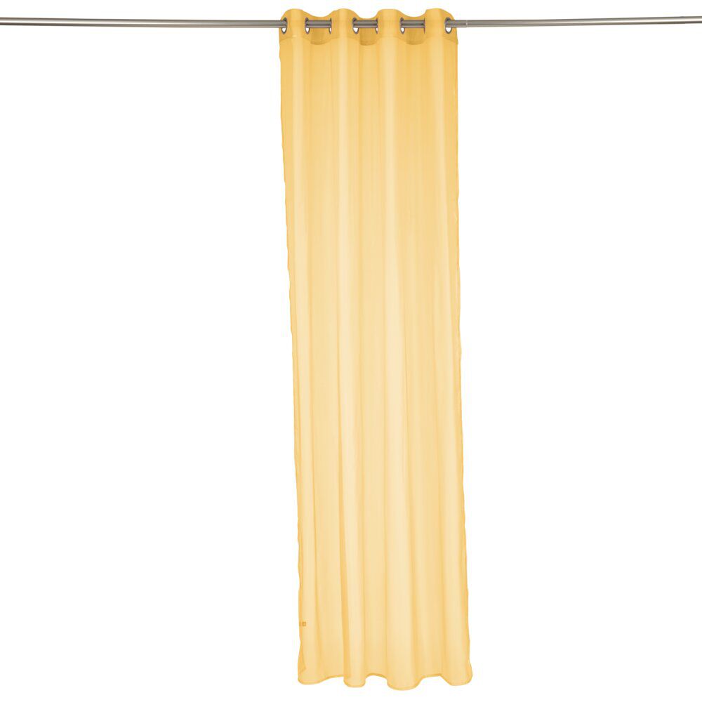 Voilage à oeillets uni jaune 140x240cm
