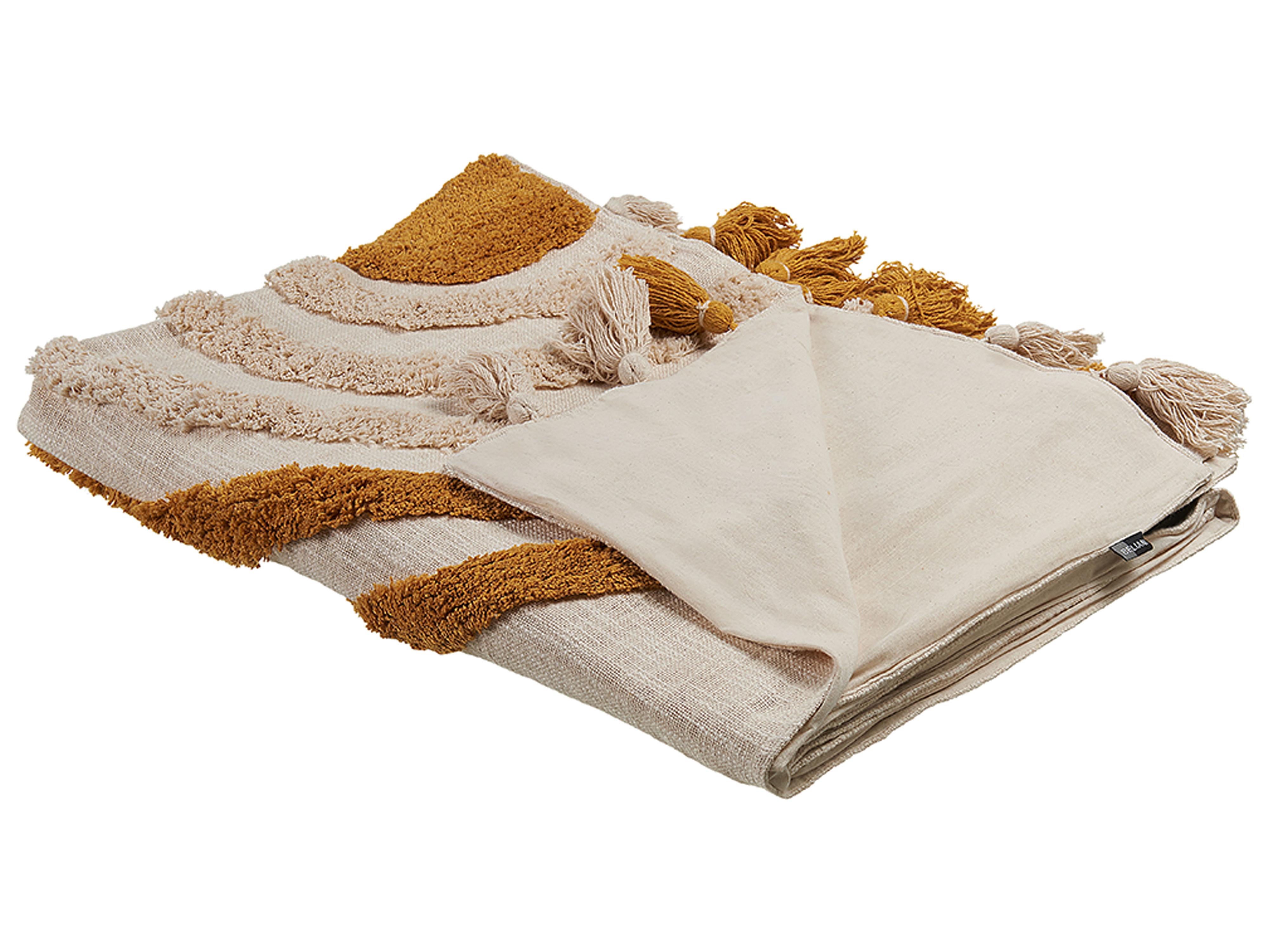 Blanket MATHURA Cotton 130 x 180 cm Beige