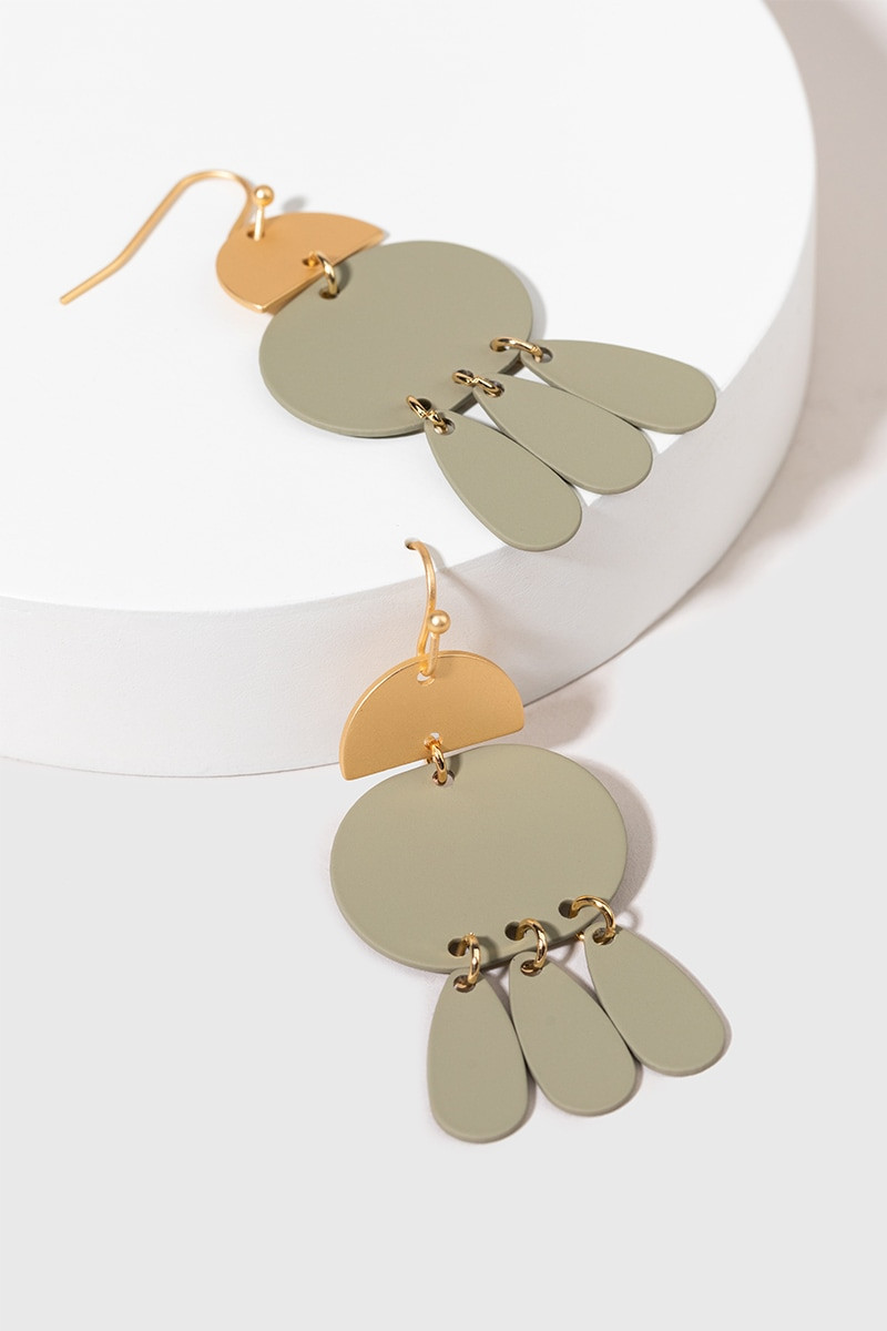 Regina Enamel Paint Blob Shape Drop Earrings