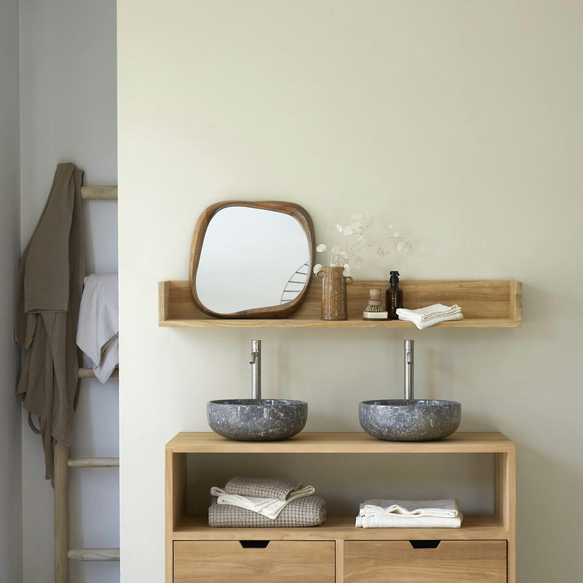 ARTY - Etagère de salle de bain en teck massif