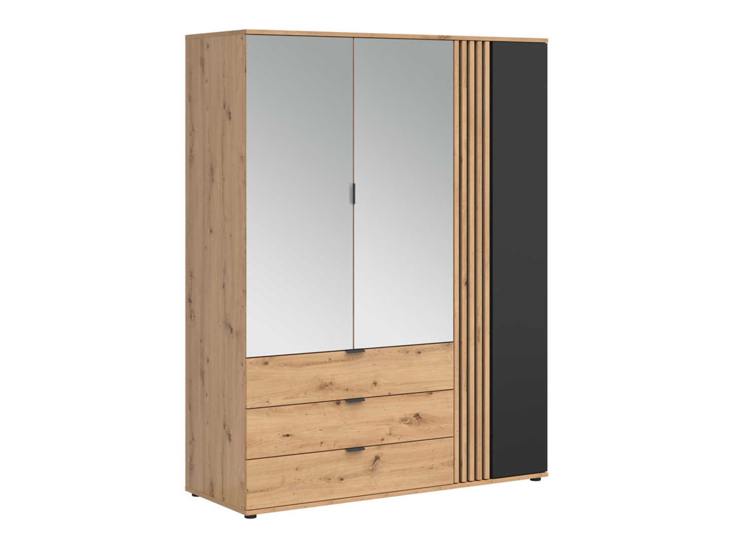 Szafa trzydrzwiowa Vabres 150 cm z 3 drzwiami i 3 szufladami dąb artisan lamele