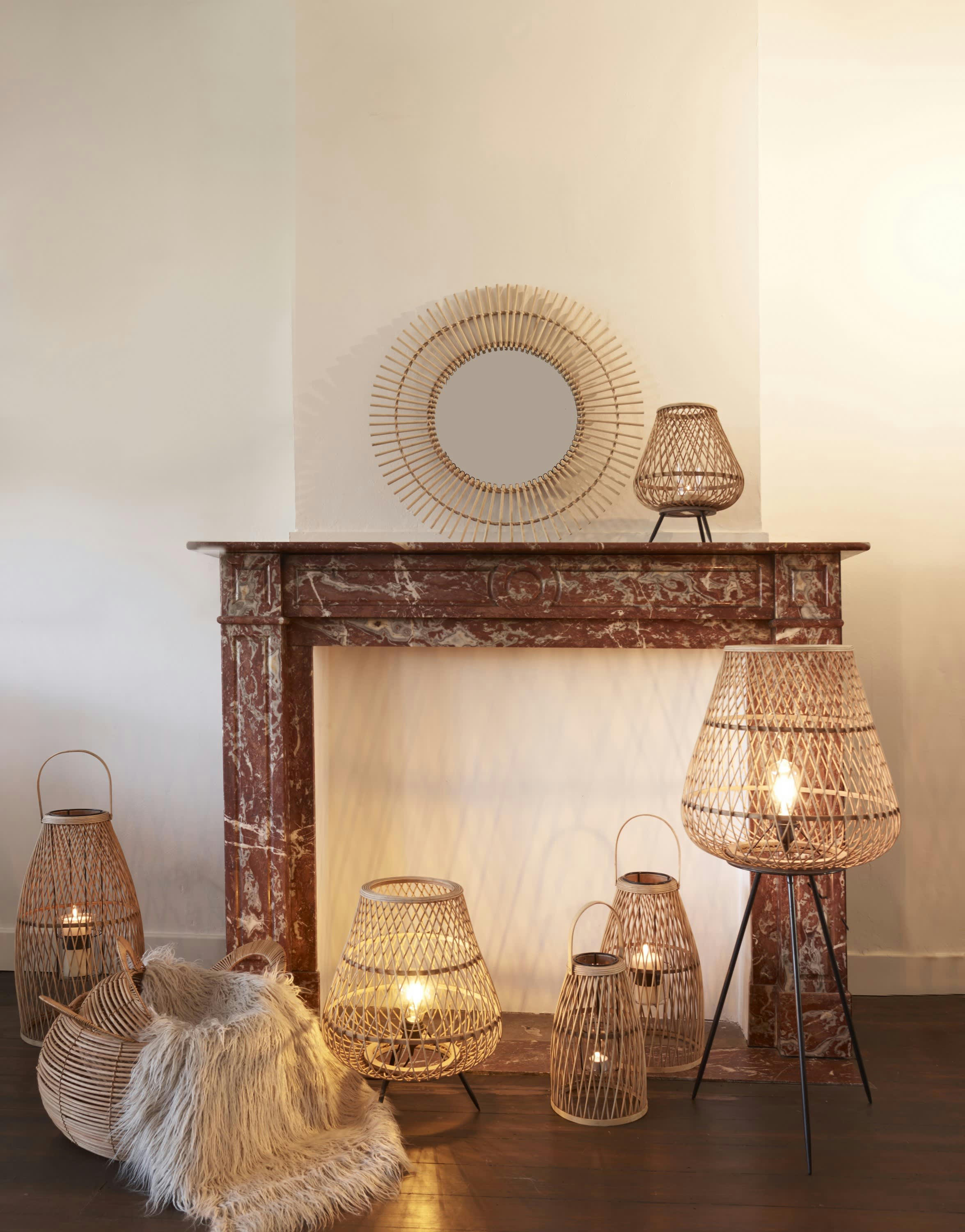 TAO - Lanterne en bambou marron H35