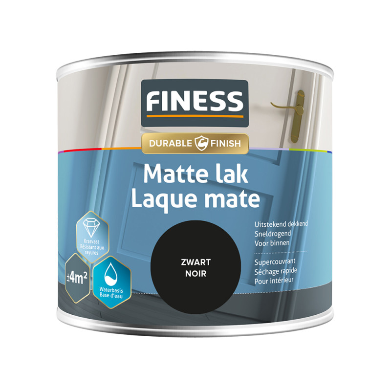 Laque mate noire 0,25 L FINESS