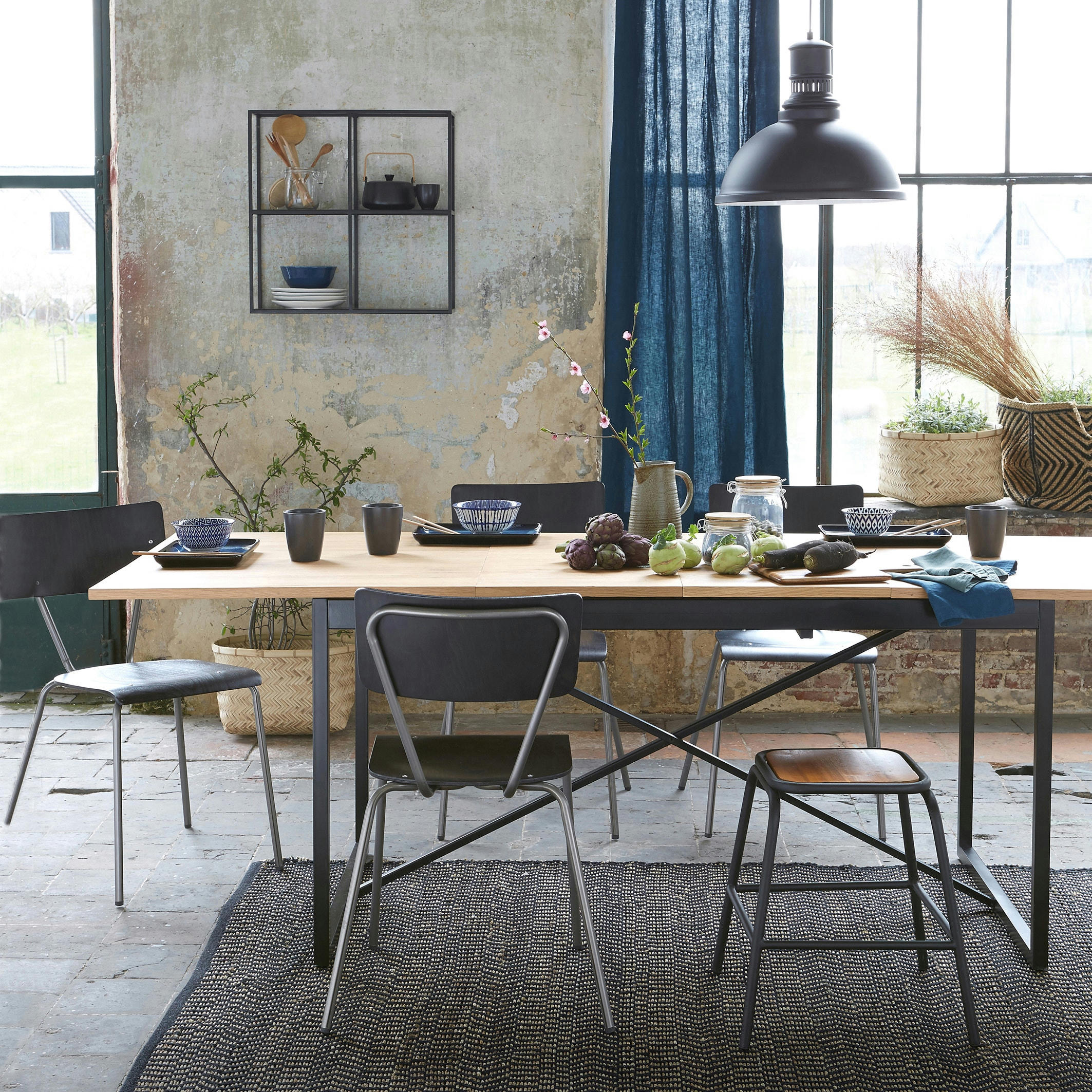 Suspension gamelle en métal fer Ø40 cm, Lizia