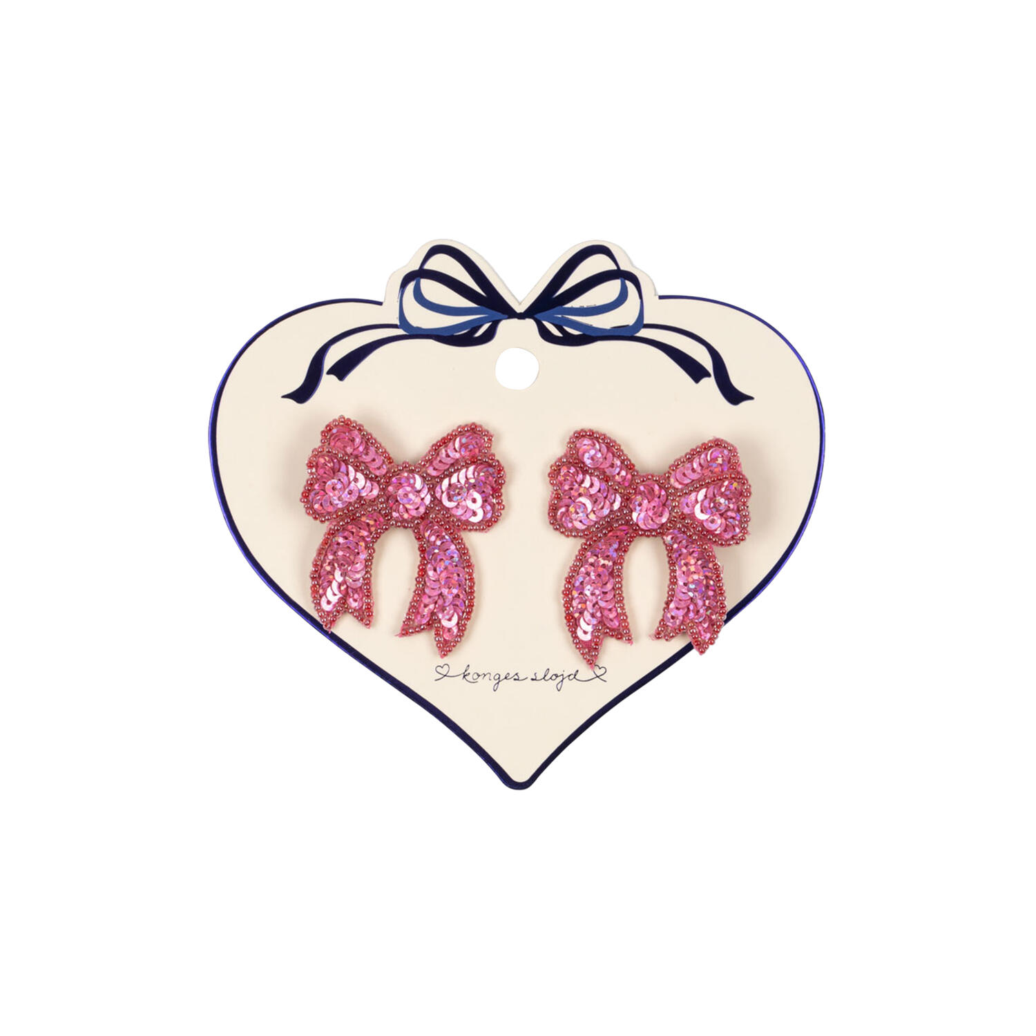 2 Pack Sequin Bow Hair Clip, rapture rose