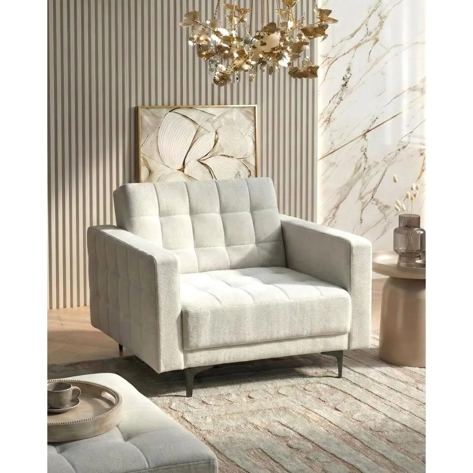 ABERDEEN - Fauteuil - Off-white - Stof