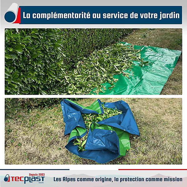 Pack 2 Bâches Jardin TECPLAST - Top Tailles - 3x5m (x1) HQ250JD   4x5m (x1) SR150JD - Bâches imperméables - PD5JD