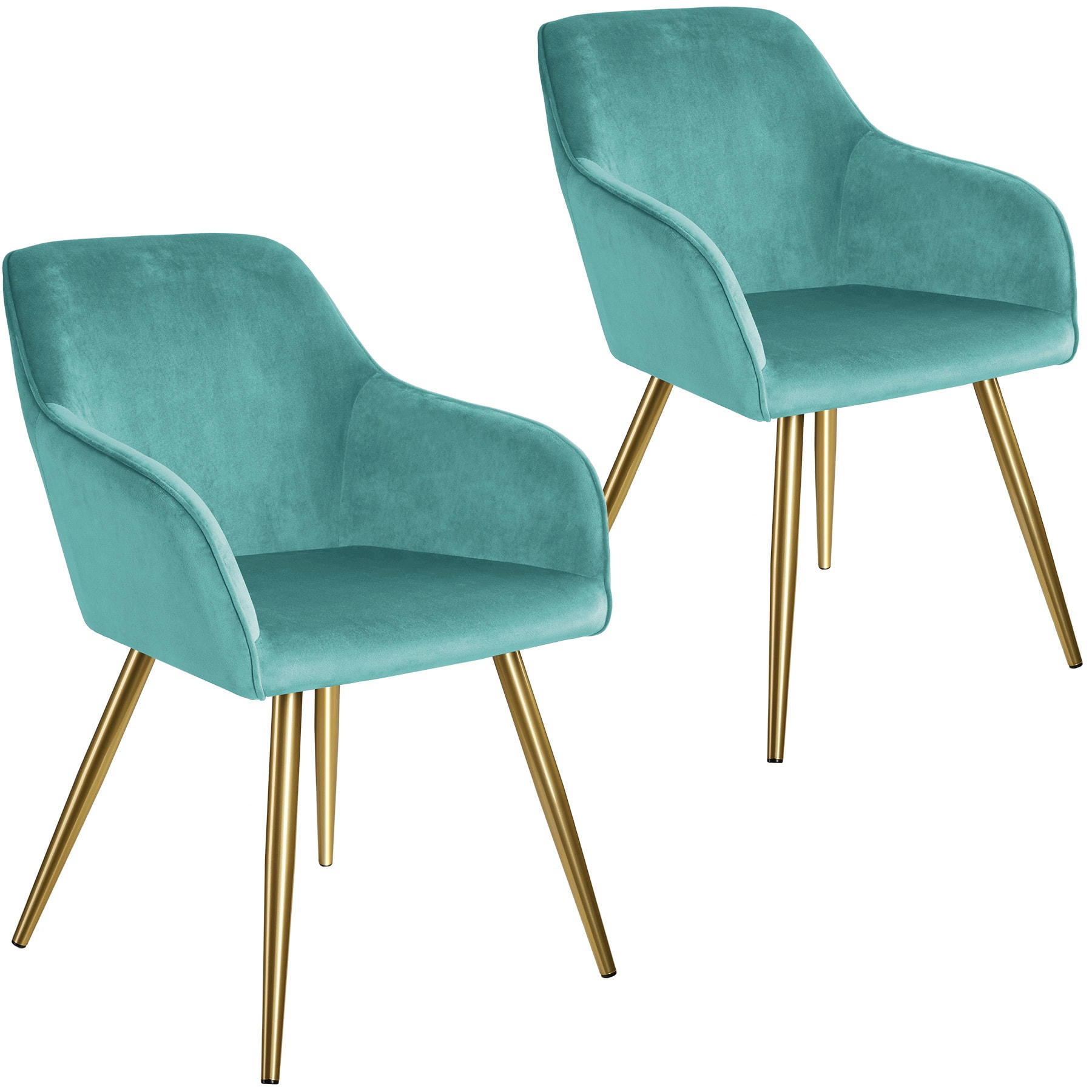 - Ensemble de 2 chaises en cuir synthétique Siège rembourré, aspect