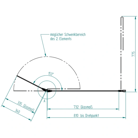 Badewannentrennwand »Cello«, BxH: 80 x 140 cm, Einscheiben-Sicherheitsglas (ESG)