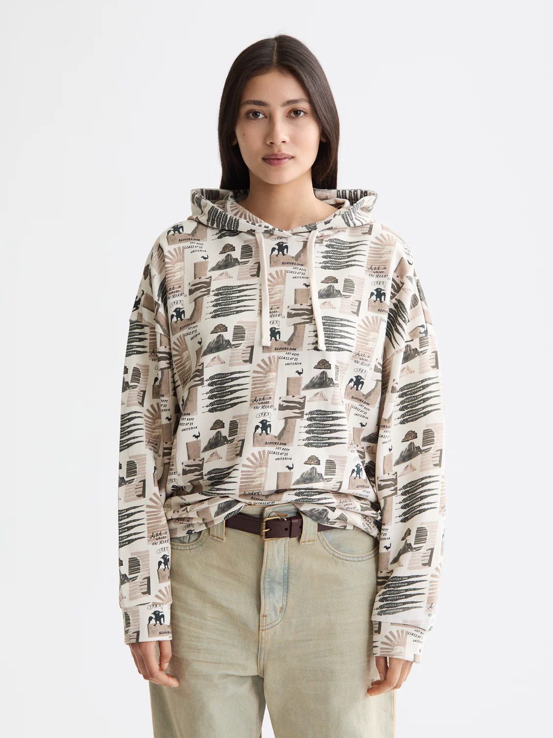 All Over Printed Oversized Fit Hoodie