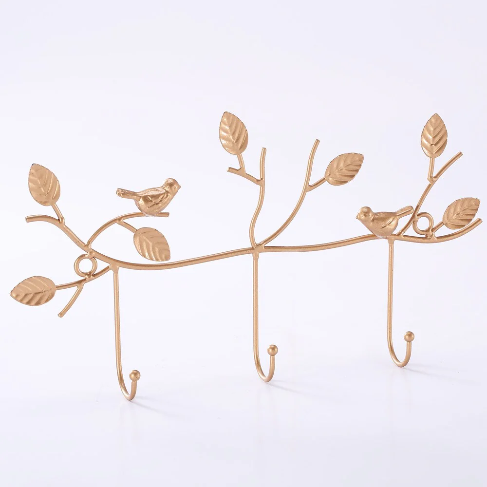 Metal Wall Mounted 3-hook Coat Rack Clothes Hanging