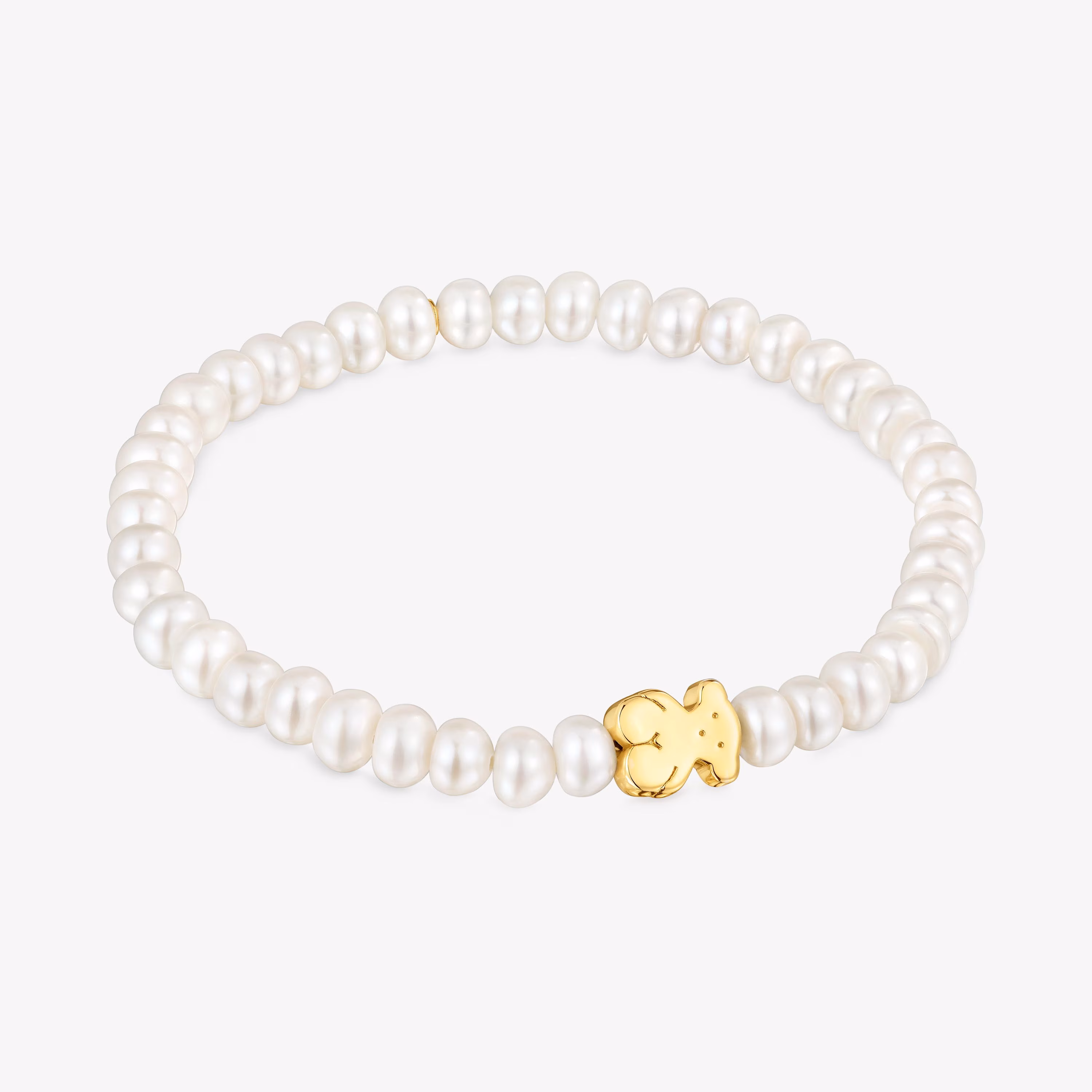 Pulsera elástica en oro amarillo y perlas cultivadas Sweet Dolls